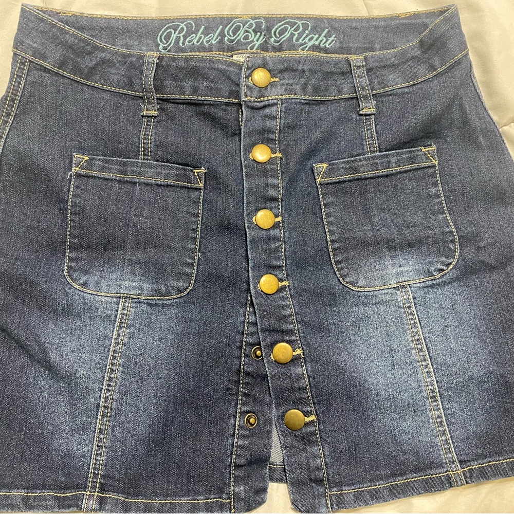 Blue Denim Mini Skirt